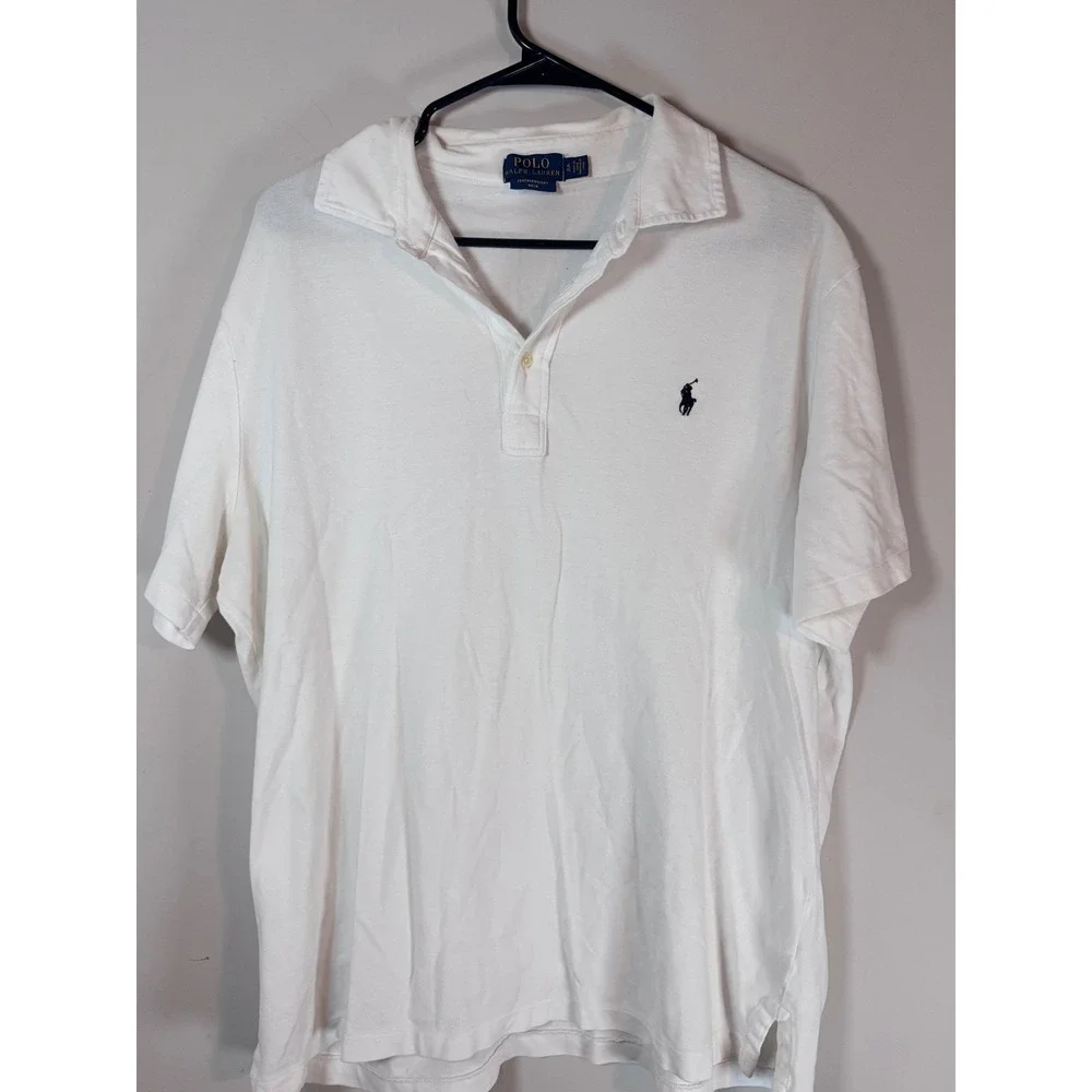 Polo Ralph Lauren Mens XL White Featherweight Mesh Short Sleeve Polo Shirt Pony